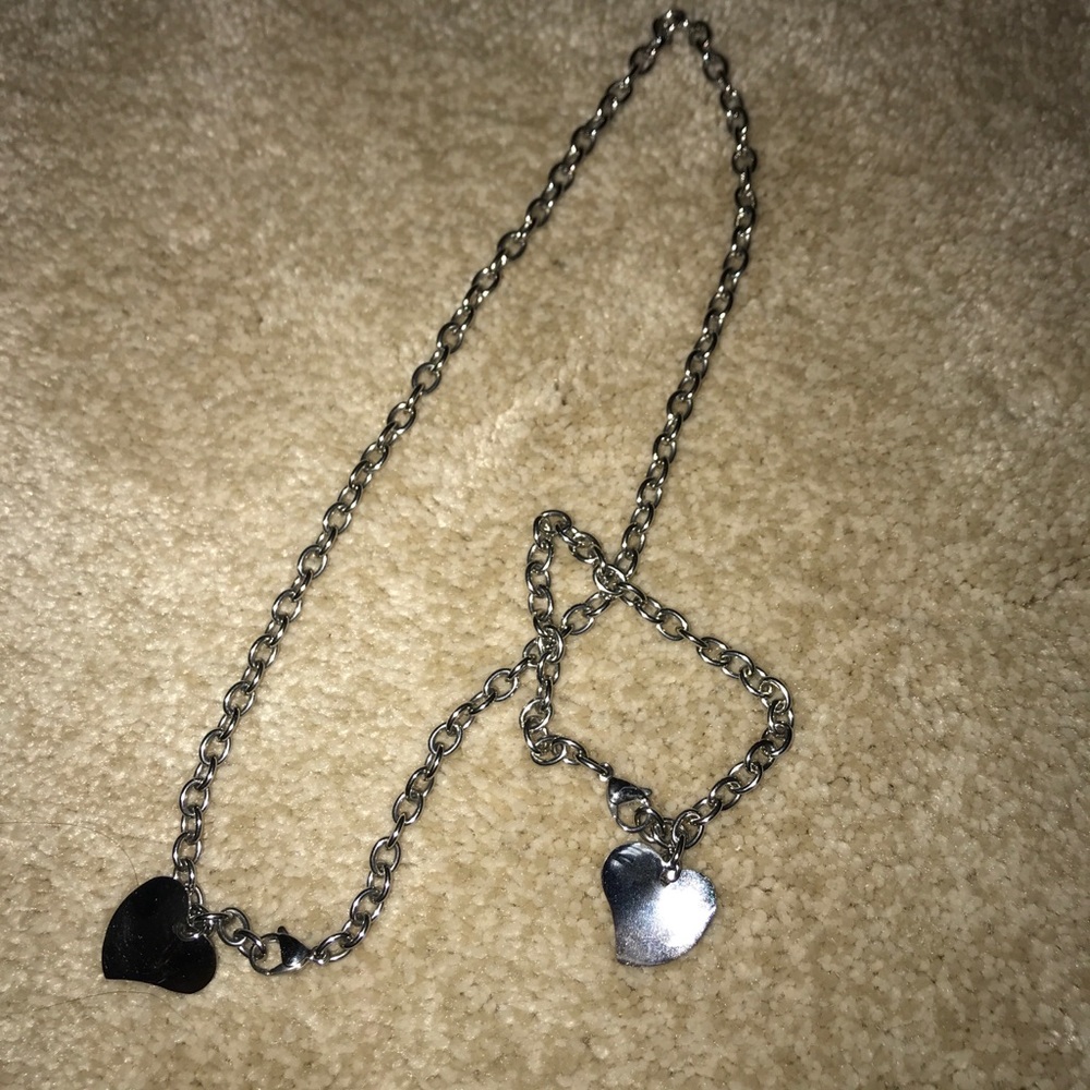 Heart necklace and bracelet set